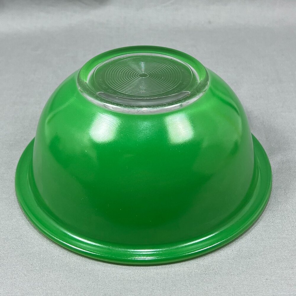 Vtg Pyrex 322 1 L Corning NY Glass Green Clear Bottom Mixing Nesting Bowl 80s - Picture 14 of 16